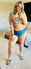 Load image into Gallery viewer, Teal Leopard High Waist Bikini