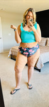 Load image into Gallery viewer, Aqua Floral Bikini Set
