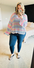 Load image into Gallery viewer, Pastel Rainbow Hollow Knit Top