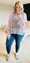Load image into Gallery viewer, Pastel Rainbow Hollow Knit Top