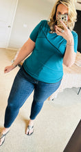 Load image into Gallery viewer, Teal Cross Textured Tee
