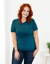 Load image into Gallery viewer, Teal Cross Textured Tee