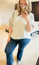 Load image into Gallery viewer, Gray Colorblock Waffle Top