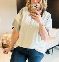 Load image into Gallery viewer, Gray Colorblock Waffle Top