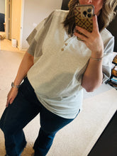 Load image into Gallery viewer, Gray Colorblock Waffle Top