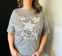 Load image into Gallery viewer, Leopard Stars Distressed Tee