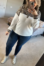 Load image into Gallery viewer, White Leopard Waffle Knit Top