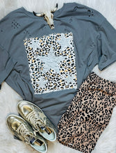 Load image into Gallery viewer, Leopard Stars Distressed Tee