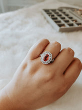 Load image into Gallery viewer, Eloise Garnet Oval Sterling Silver Engagement Ring