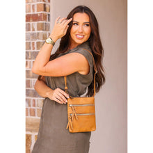 Load image into Gallery viewer, Envelope style crossbody bag with multiple zipper compartments