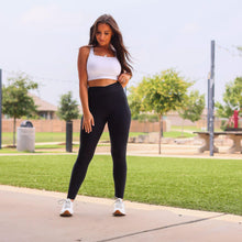 Load image into Gallery viewer, Ready to Ship | The Stephanie - Crossover BLACK Pocket Full Length Leggings Round 4 - Luxe Leggings by Julia Rose®