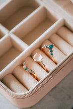 Load image into Gallery viewer, Celine Moonstone & Blue Spinel 3PC Ring Set