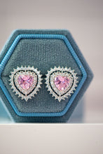 Load image into Gallery viewer, Viella Heart Pink Stud Earrings