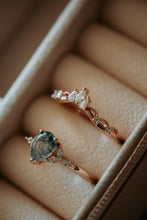 Load image into Gallery viewer, Annie Moss Agate Rose Gold 2PC Ring Set