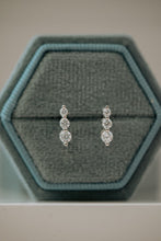 Load image into Gallery viewer, Aelia 3-Stone Silver Stud Earrings