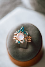 Load image into Gallery viewer, Celine Moonstone & Blue Spinel 3PC Ring Set