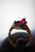 Load image into Gallery viewer, Alani Oval Cut Red Gemstone Gold Ring