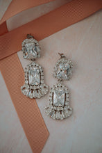 Load image into Gallery viewer, Jadie White Crystal Chandelier Earrings