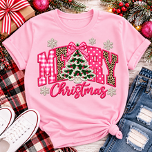 Load image into Gallery viewer, Pink Merry Christmas Graphic Apparel