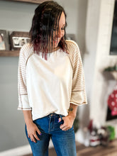 Load image into Gallery viewer, White Striped Raglan Top