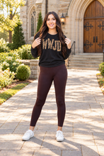 Load image into Gallery viewer, Ready to Ship| The Belle - Brown FLEECE Full Length Leggings with Pockets