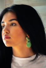 Load image into Gallery viewer, Easter Bunny Seed Bead Earrings in Mint Green