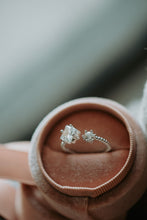 Load image into Gallery viewer, Better Together Princess Cut and Round Cut Sterling Silver Ring Rhodium Plating