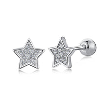 Load image into Gallery viewer, Star Zircon Stud Sterling Silver Earrings