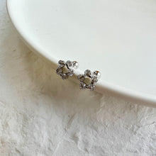 Load image into Gallery viewer, Floral Cubic Zircon Stud Sterling Silver Earrings