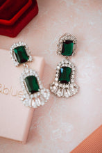 Load image into Gallery viewer, Jadie Green Crystal Chandelier Earrings
