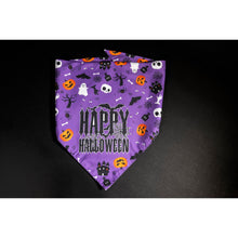 Load image into Gallery viewer, Julia Rose Halloween dog triangle collar scarf, Halloween dog bandana triangle style