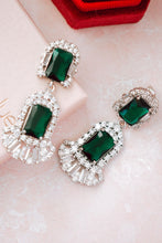 Load image into Gallery viewer, Jadie Green Crystal Chandelier Earrings