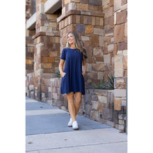 Load image into Gallery viewer, PreOrder | The Kacey - Navy Swing Dress