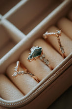 Load image into Gallery viewer, Ruthie Moss Agate Rose Gold 3PC Ring Set