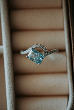 Load image into Gallery viewer, Astrid Blue Topaz Radiant Cut Sterling Silver Ring