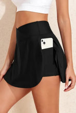 Load image into Gallery viewer, Black Tummy Control Cross Waist Skorts