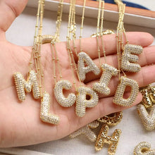 Load image into Gallery viewer, Mila Bubble Rhinestone Initial Necklace