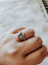 Load image into Gallery viewer, Annie Moss Agate Rose Gold 2PC Ring Set