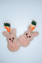 Load image into Gallery viewer, Easter Bunny Seed Bead Earrings in Light Pink