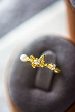 Load image into Gallery viewer, Della Butterfly Freshwater Pearl Gold Ring
