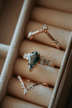 Load image into Gallery viewer, Ruthie Moss Agate Rose Gold 3PC Ring Set