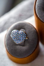 Load image into Gallery viewer, Anna Sapphire Heart Sterling Silver Ring
