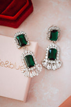 Load image into Gallery viewer, Jadie Green Crystal Chandelier Earrings
