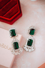 Load image into Gallery viewer, Jadie Green Crystal Chandelier Earrings