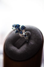 Load image into Gallery viewer, Zoe Sapphire Floral Sterling Silver Ring