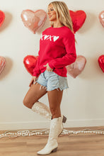Load image into Gallery viewer, Red Puff XOXO Print Valentines Heart Sweatshirt