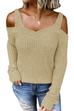 Load image into Gallery viewer, White Dew Shoulder Knitted Sweater