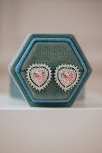 Load image into Gallery viewer, Viella Heart Pink Stud Earrings