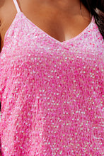 Load image into Gallery viewer, Pink Sequin Adjustable Straps Tank Top