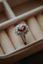 Load image into Gallery viewer, Eloise Garnet Oval Sterling Silver Engagement Ring